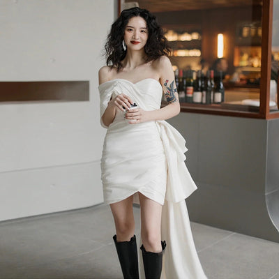 Vestido de Novia Corto Elegante para Mujeres
