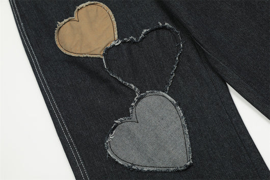 Pantalones Vaqueros Rectos con Parches de Contraste para Hombre - Image 19