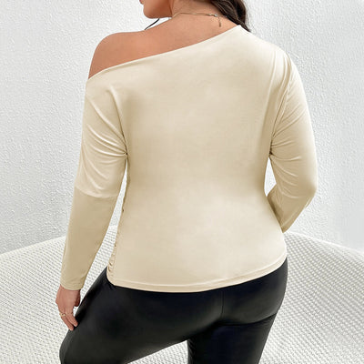 Blusa Elegante Hombros Descubiertos Ajustada de Manga Larga - Image 2