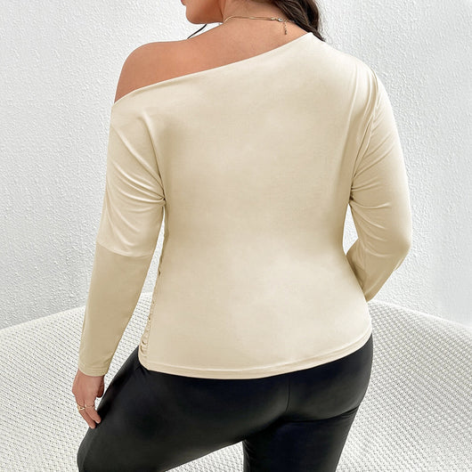 Blusa Elegante Hombros Descubiertos Ajustada de Manga Larga - Image 2