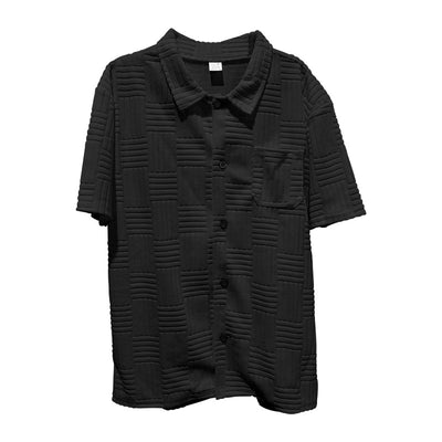 Camisa Casual Jacquard con Solapa y Botones - Conjunto Elegante para Hombre - Image 55