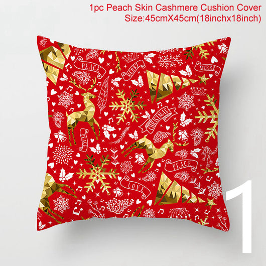 Funda de Almohada Navideña con Estampado Santa para Decoración del Hogar - Image 38