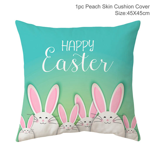 Funda de Almohada Pascual con Foto de Conejo y Bandera Decorativa - Image 5
