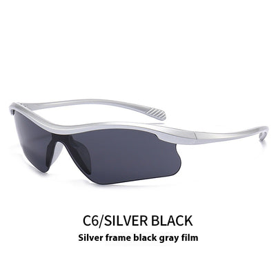 Blue frame sunglasses with blue mirrored lenses, ideal for outdoor sports and fashion wear. - Image 7