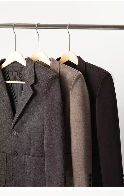 Blazer de Lana Suelta Gris Oscuro para Hombre - Elegancia Casual Profesional - Image 16