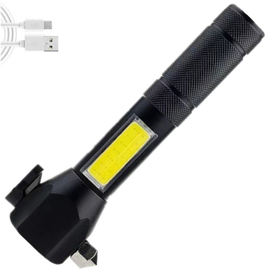 Linterna LED Recargable Multifunción con Martillo de Emergencia y Cortador de Vidrio - Image 2