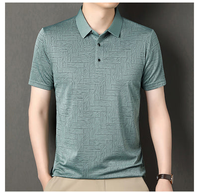 Camiseta Fresca de Seda de Hielo con Estampado Moderno para Hombre - Image 30