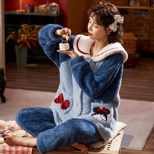 Pijama Coreano Grueso y Suave de Franela para Casa - Image 32