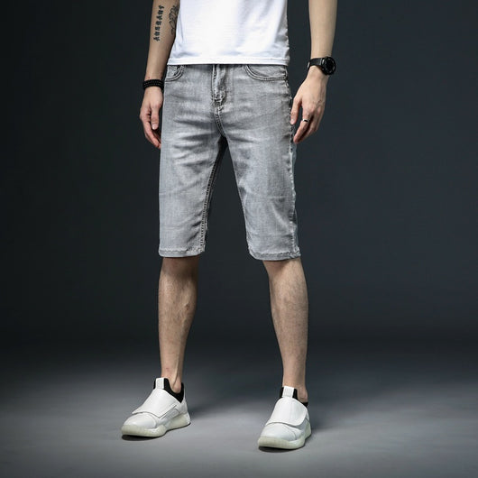 Pantalones Cortos Denim Slim con Bolsillos Oblicuos para Hombre - Image 14