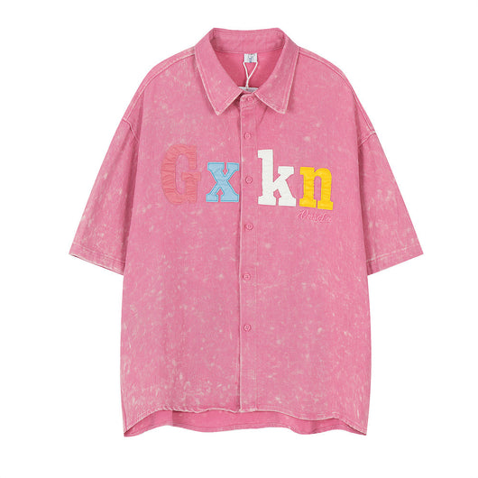 Camisa de Mezclilla Desgastada de Manga Corta - Image 5