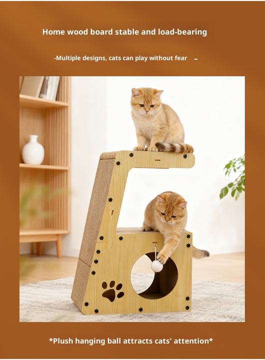 Rascador Multifuncional de Cartón Corrugado para Gatos con Entretenimiento Integrado - Image 10