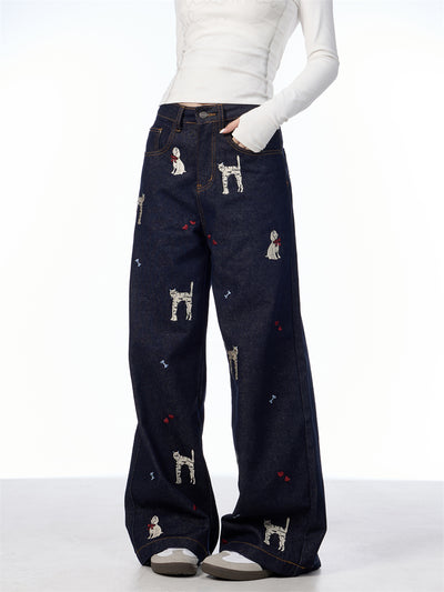 Pantalones Jeans Anchos con Estampado Animal Print - Loose Fit Casual para Mujer - Image 18
