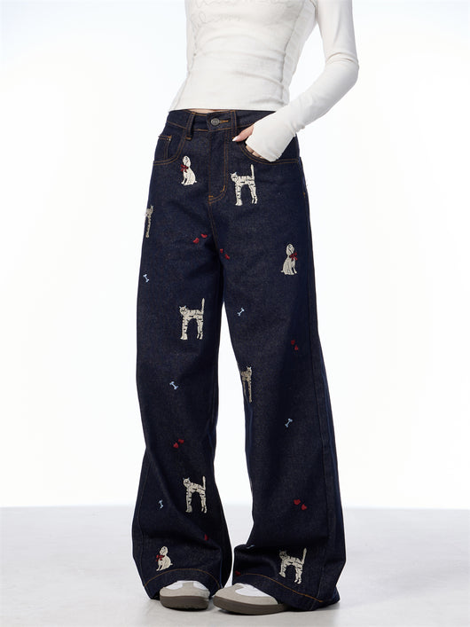 Pantalones Jeans Anchos con Estampado Animal Print - Loose Fit Casual para Mujer - Image 18