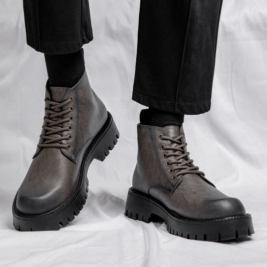 Botas Británicas de Cuero Cálidas con Suela Reforzada - Estilo Clásico