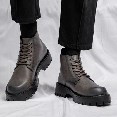 Botas Británicas de Cuero Cálidas con Suela Reforzada - Estilo Clásico