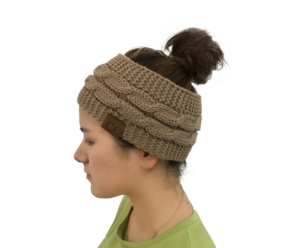 Gorro Tejido Invierno para Mujer con Agujero para Coleta - Beanie Cálido de Punto Trenzado - Image 8