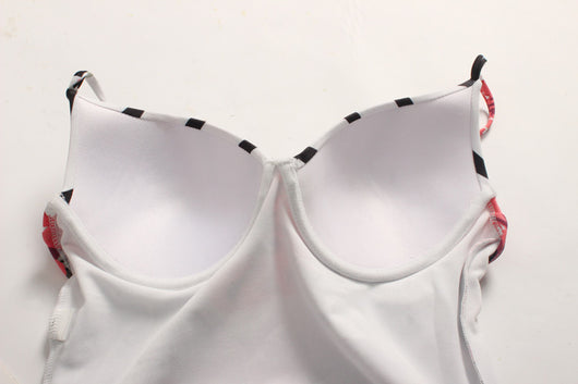 Bikini de Rayas Blancas y Negras con Costuras Decorativas - Image 8