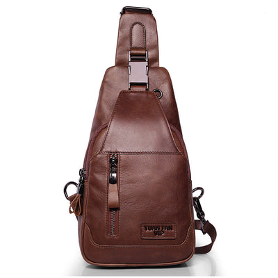 Bolsa de Pecho de Cuero Genuino para Hombre - Messenger Deportivo Estilo Coreano - Image 3