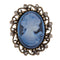 Diamond retro beauty head brooch Azul 1