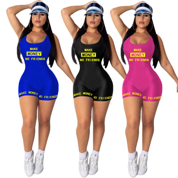 Jumpsuit Deportivo Casual para Mujer Verano sin Mangas con Estampado
