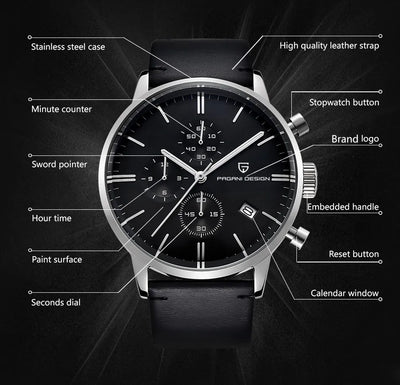 Reloj Calendario Multifunción de Tres Esferas - Image 6