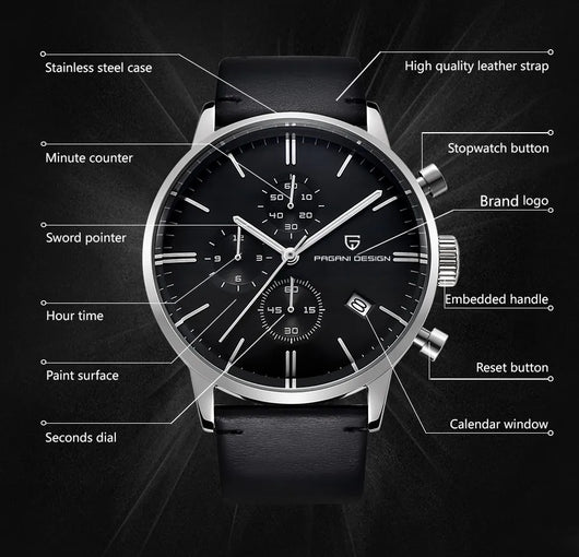 Reloj Calendario Multifunción de Tres Esferas - Image 6