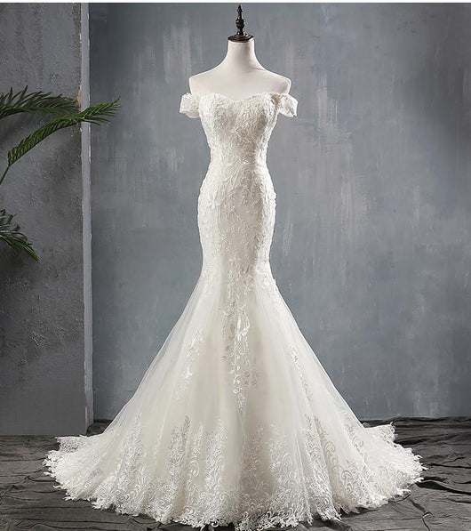 Vestido de Novia Sirena con Cola de Encaje - Image 7