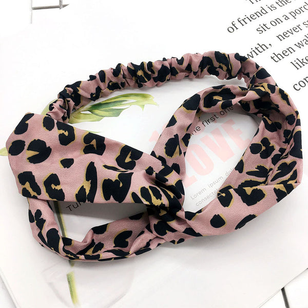Diadema Estampado Leopardo Rosa