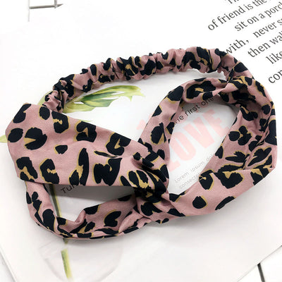 Diadema Estampado Leopardo Rosa