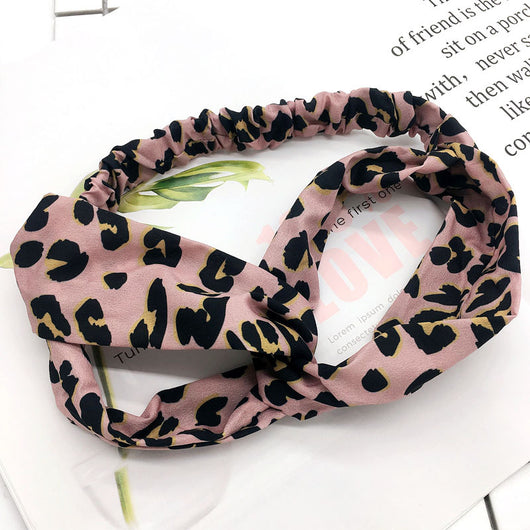 Diadema Estampado Leopardo Rosa