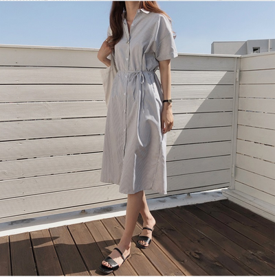 Vestido Camisero a Rayas - Image 8