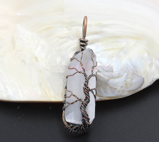 Collar Árbol de la Vida en Cristal Blanco - Image 3