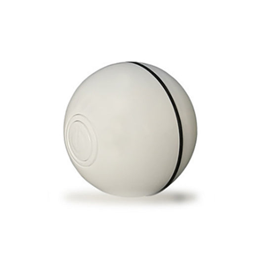 Light green spherical cat toy with a black band, designed for rolling and interactive play. - Image 5