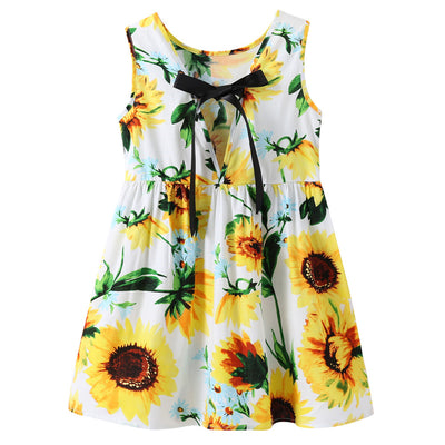 Vestido para Niñas con Estampado de Girasoles
