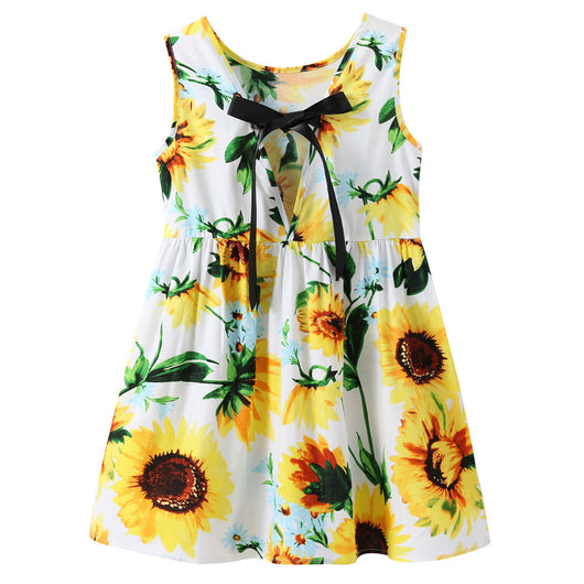 Vestido para Niñas con Estampado de Girasoles