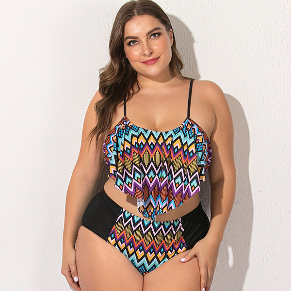 Traje de Baño Rayas Diamante Bicolor