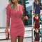 Vestido Largo Manga Larga Liso para Mujer - Diseño Versátil y Elegante