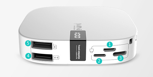 Batería Portátil de 10000 mAh Compatible con Apple