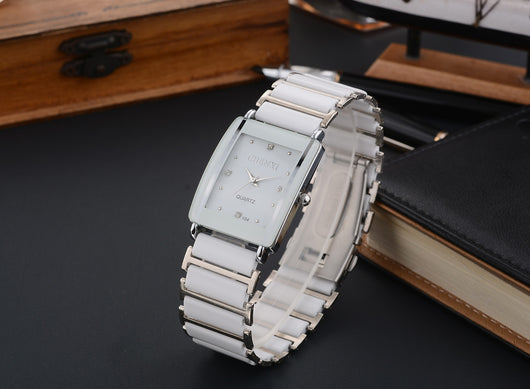 Juego de Relojes de Pareja con Diamante Cuadrado de Cuarzo - Image 5