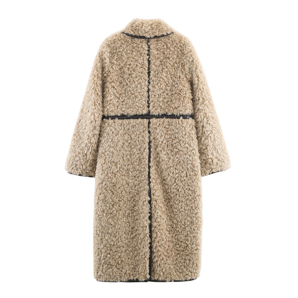 Abrigo Largo de Polar Elegante para Mujer
