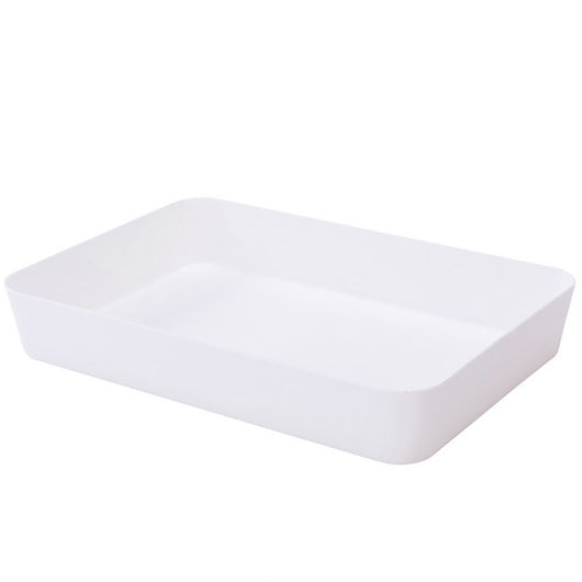 Teal rectangular plastic storage tray with an open top, ideal for organizing items on a desk or in a drawer. - Image 15