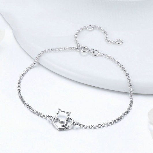 Pulsera de Plata con Gato Adorable - Image 5