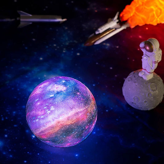 Lámpara LED 3D Galaxy con Control Remoto - Luz Nocturna USB Planeta Tierra - Image 2