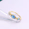 New S925 Plateado Sapphire Azul Zircon Natural Topaz Ring Ring 10number