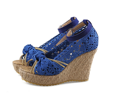 Sandalias de cuña con encaje elegante - Image 8