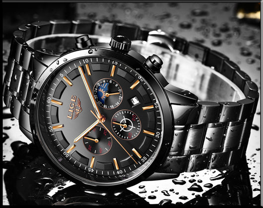 Reloj Deportivo Empresarial de Cuarzo Lunar Resistente al Agua para Hombre - Image 12