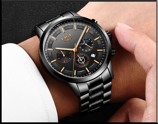 Reloj Deportivo Empresarial de Cuarzo Lunar Resistente al Agua para Hombre - Image 46
