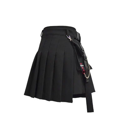 Falda Gótica Harajuku con Cadenas y Bolsillos Irregulares - Image 2