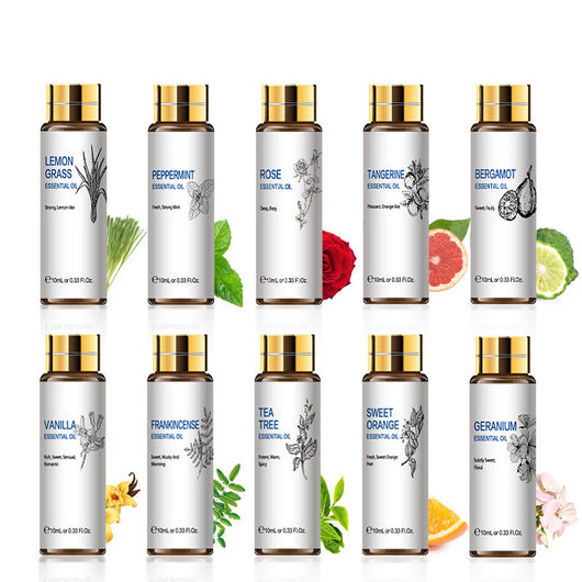 Aceites Esenciales Aromaterápicos 10ml - Lavanda, Rosa y Árbol de Té