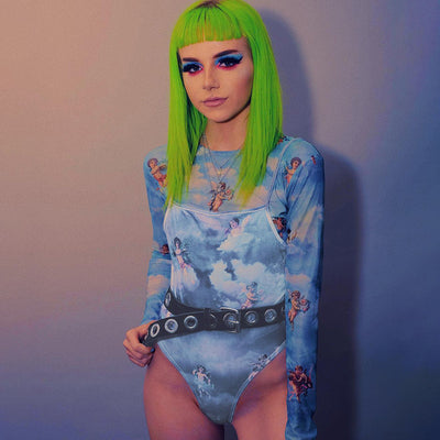 Enterizo Sensual con Estampado Ángel - Diseño Exclusivo para Noches Especiales
